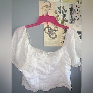 white boho crop top